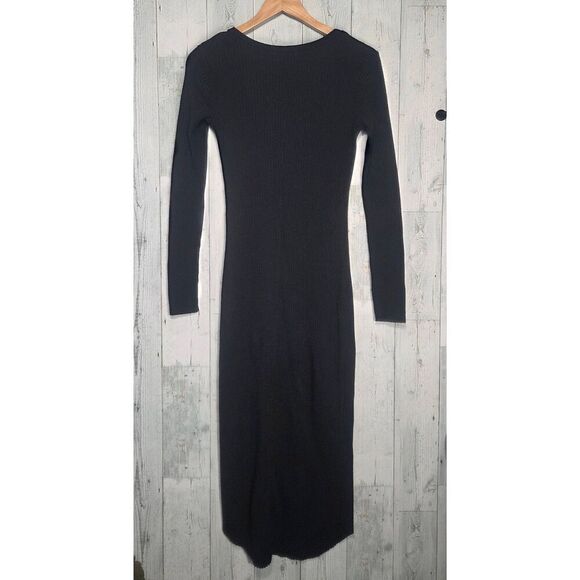 Z Supply Zoey Waffle Knit Dress Black Sz. XS - Picture 5 of 8